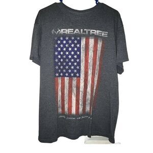 Realtree‎ Men's Short Sleeve T-Shirt Sz L 42 - 44 American Flag Patriotic Summer